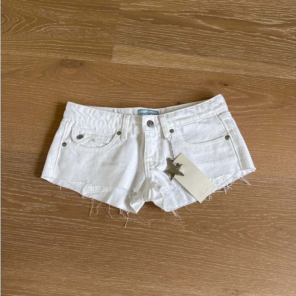 REVICE Denim Low Rider Micro Shorts Size 23 Optical white